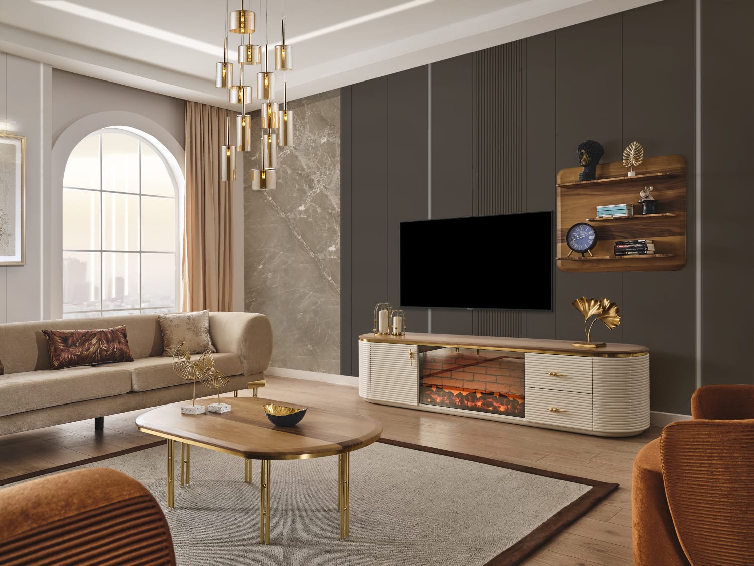 Meuble tv chéminé " Brahma"