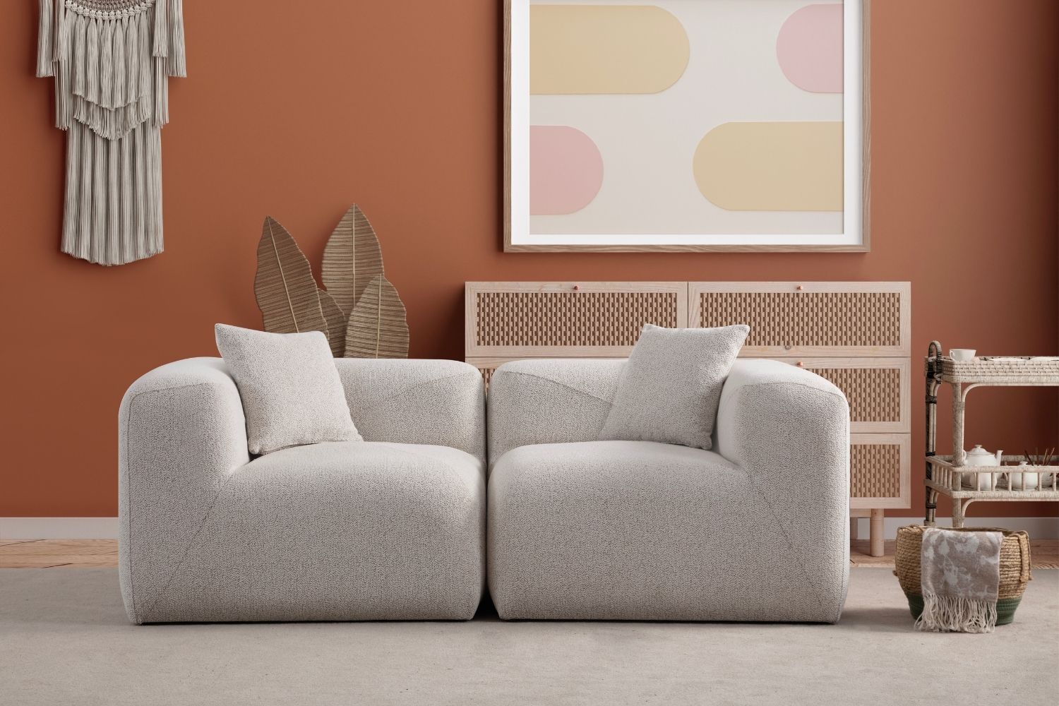 Canapé Nuage Chenille Blanc Cassé