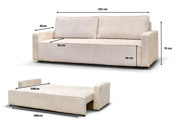 Canapé Nicole tissus Marbella Beige