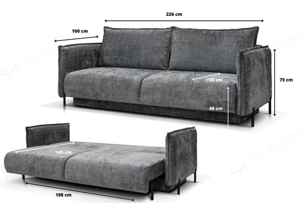 Canapé Amalfi tissus Marbella Gris